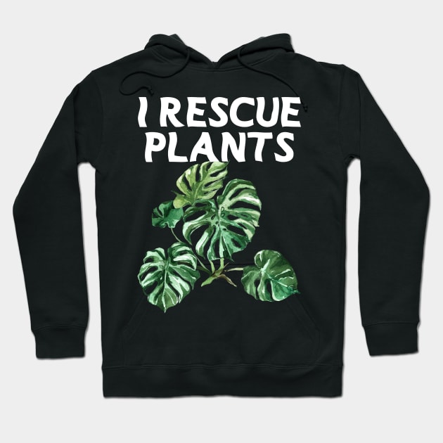 I Rescue Plants Cottagecore Philodendron Begonia Monstera Albo Variegated Plant Hoodie by vintageinspired